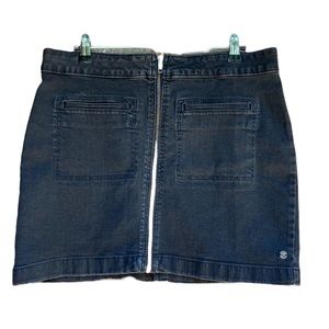 ROXY Vintage Zipper Front Denim Mini Skirt